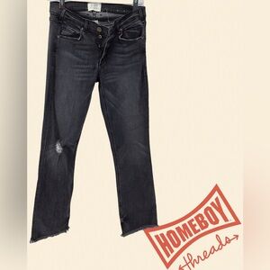 McGuire Black Distressed Cropped Jeans